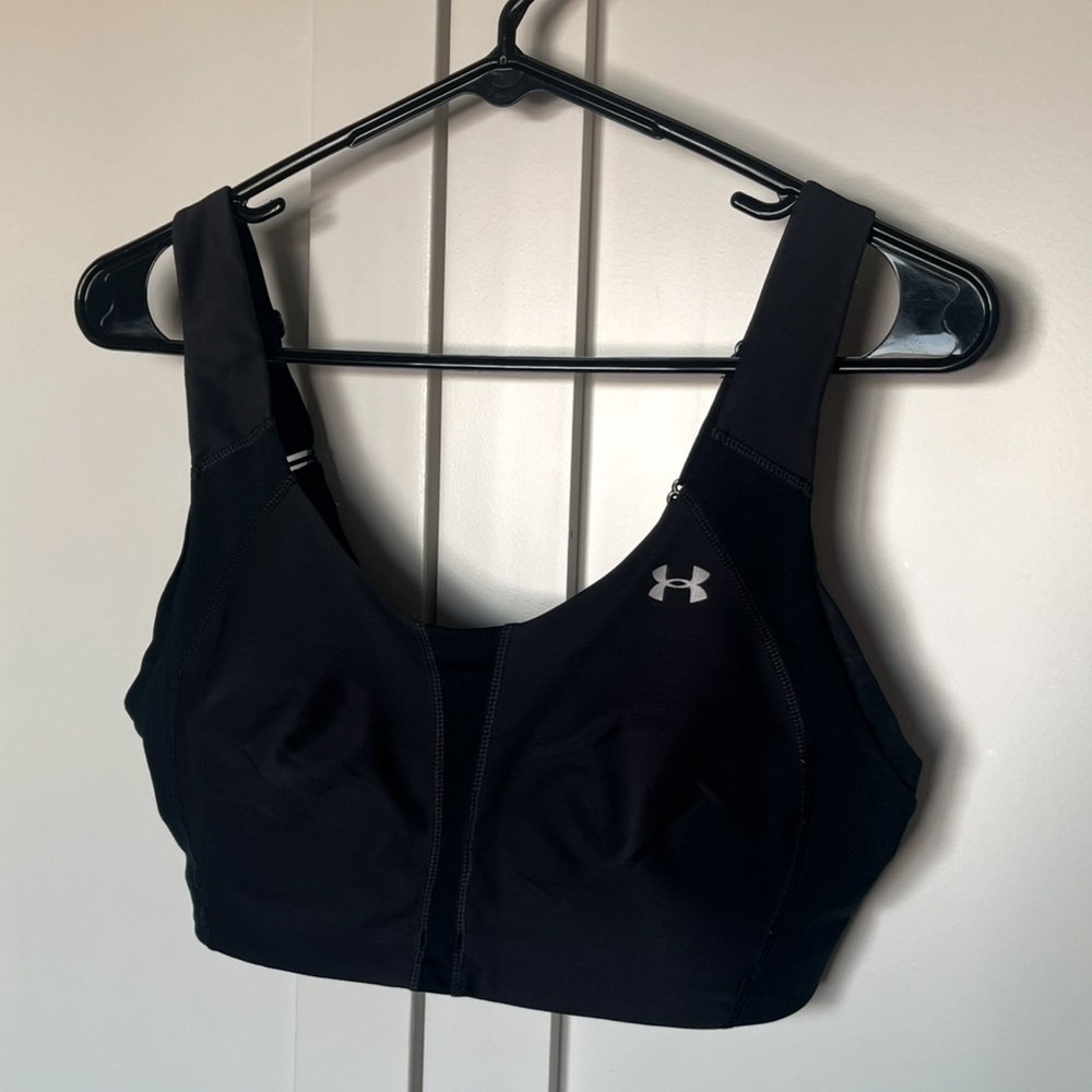 Under Armour Bra HeatGear High Impact Sports Bra Black Purple Size 34DD